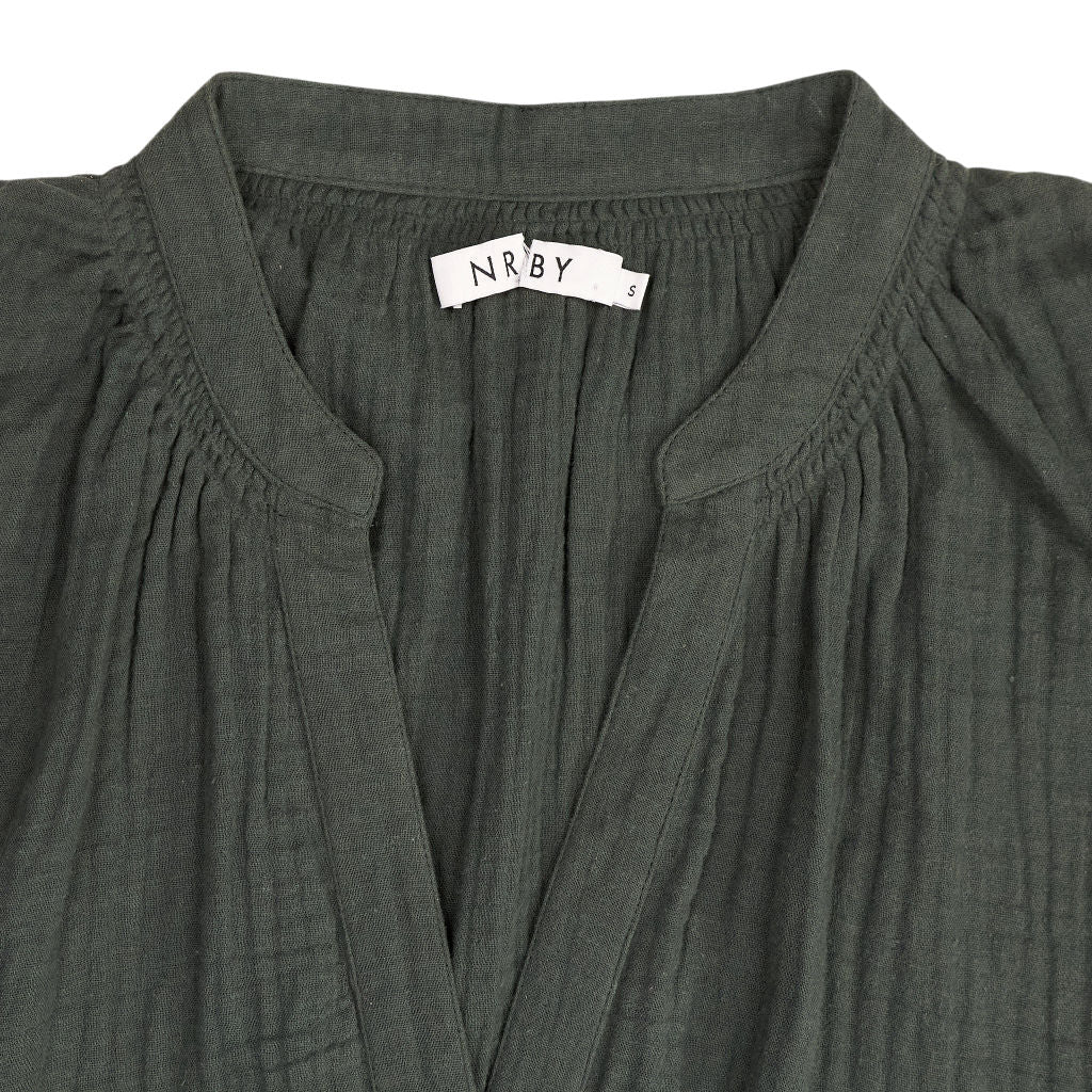 NRBY Green Crinkle Dress