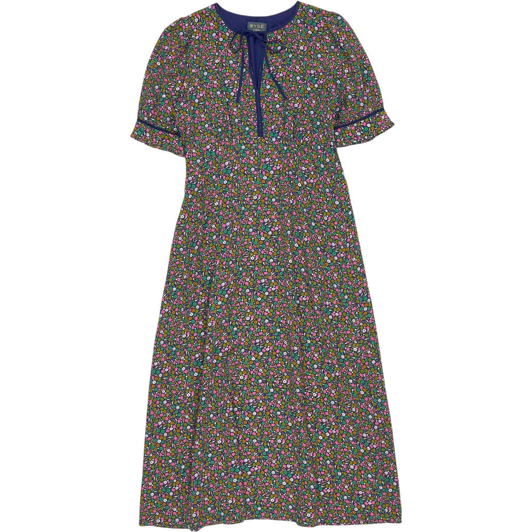 WYSE Floral Silk Midi Dress