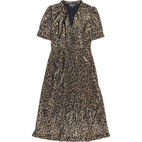 WYSE Leopard Print Midi Dress