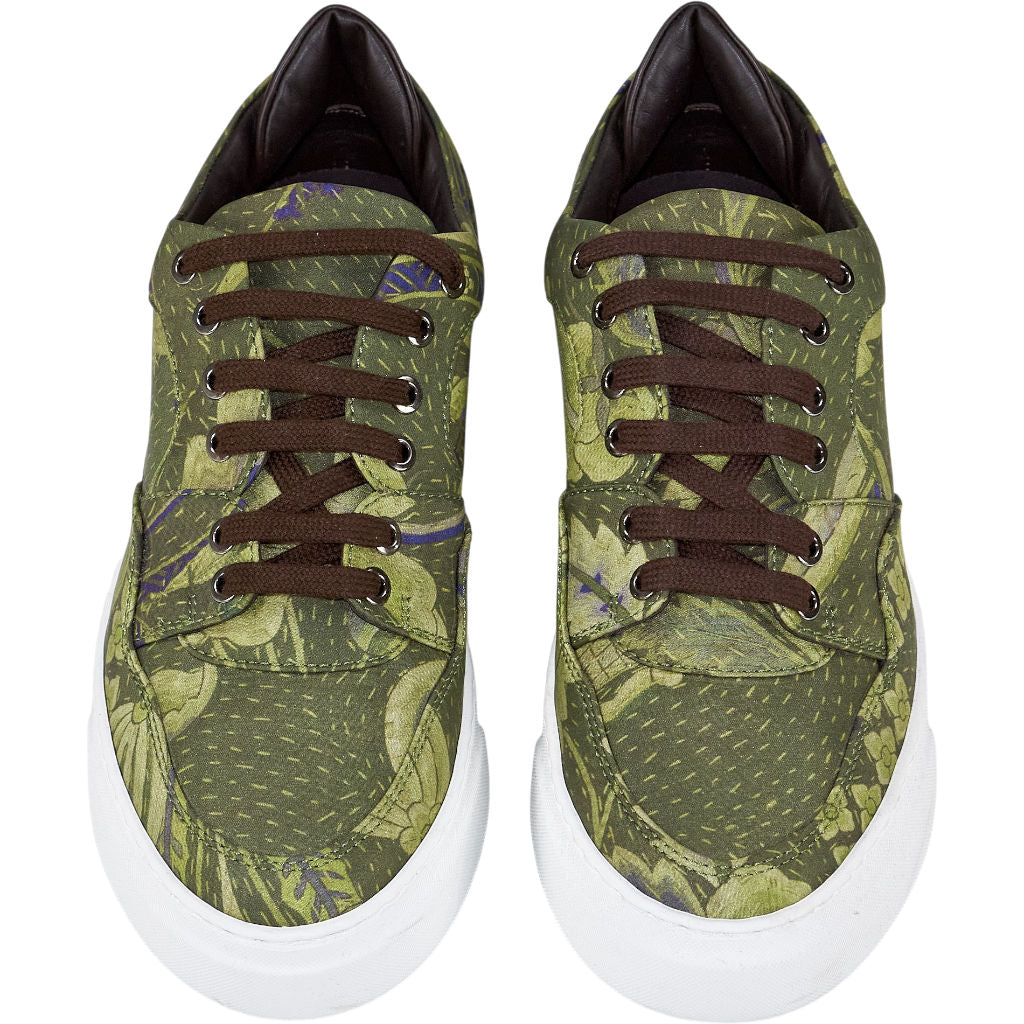 By Walid Green Raw Silk Trainers