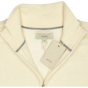 Moss Cream Zip Neck Sweater