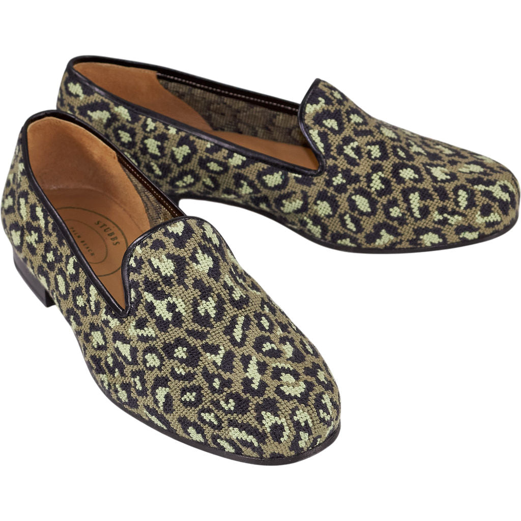 Stubbs & Wootton Green Cotton Camo Slippers