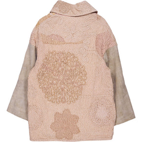 By Walid Pink Crochet Patchwork Jacket