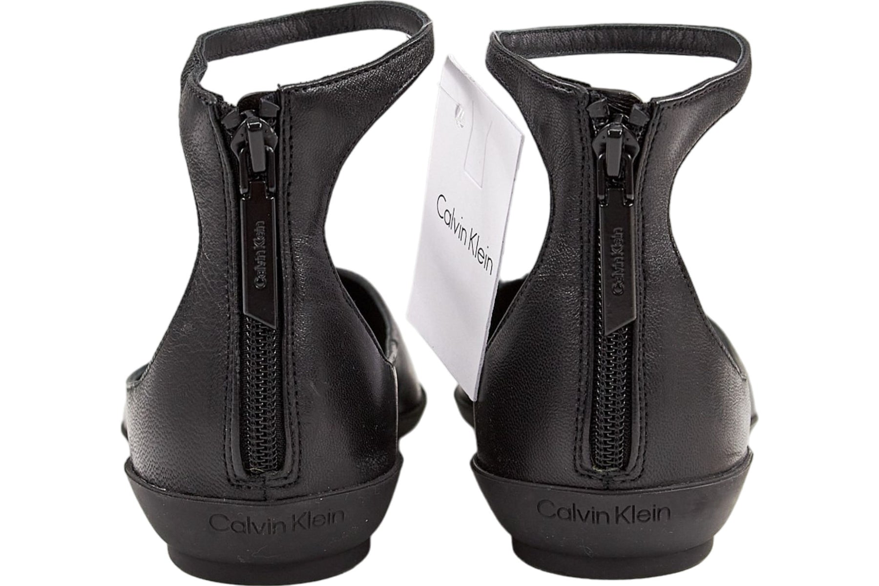 Calvin Klein Black Wrapped Ankle Ballet Flat