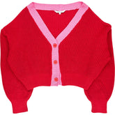 Omnes Red Pink Knit Cardigan