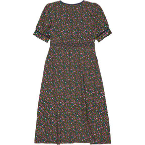 WYSE Blue Ditsy Floral Silk Dress