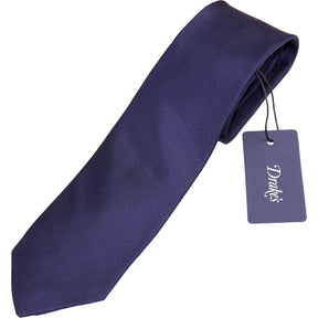 Drake's Navy Silk Twill Tie