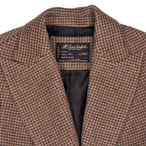 AllSaints Brown Check Wool Blazer