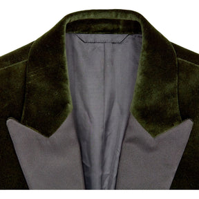 Moss Green Velvet Blazer Jacket