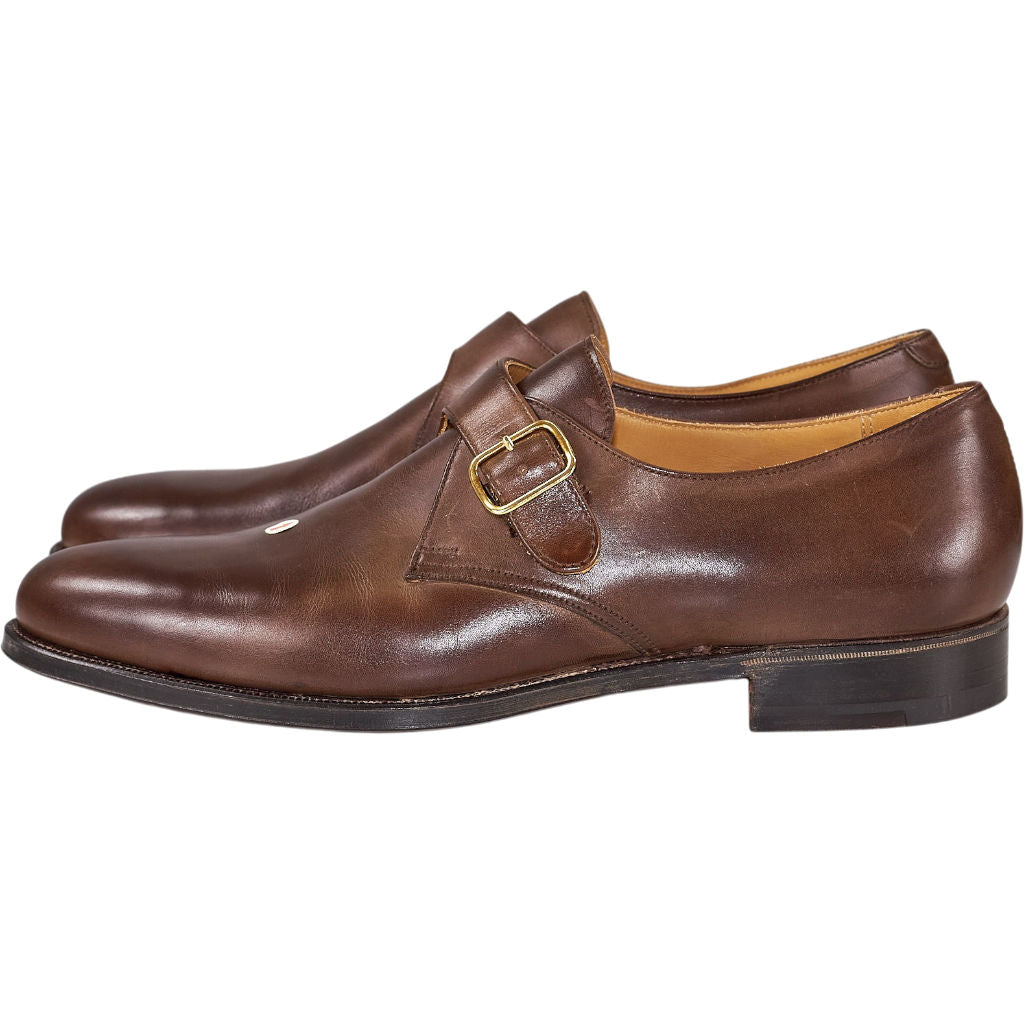 Crockett & Jones Brown Leather Monk Strap Shoes