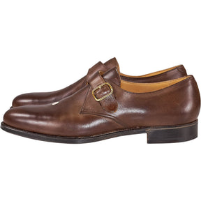 Crockett & Jones Brown Leather Monk Strap Shoes