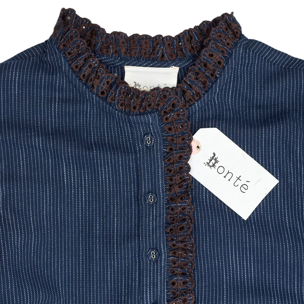 Bonté Midnight Navy Striped Harriette Dress
