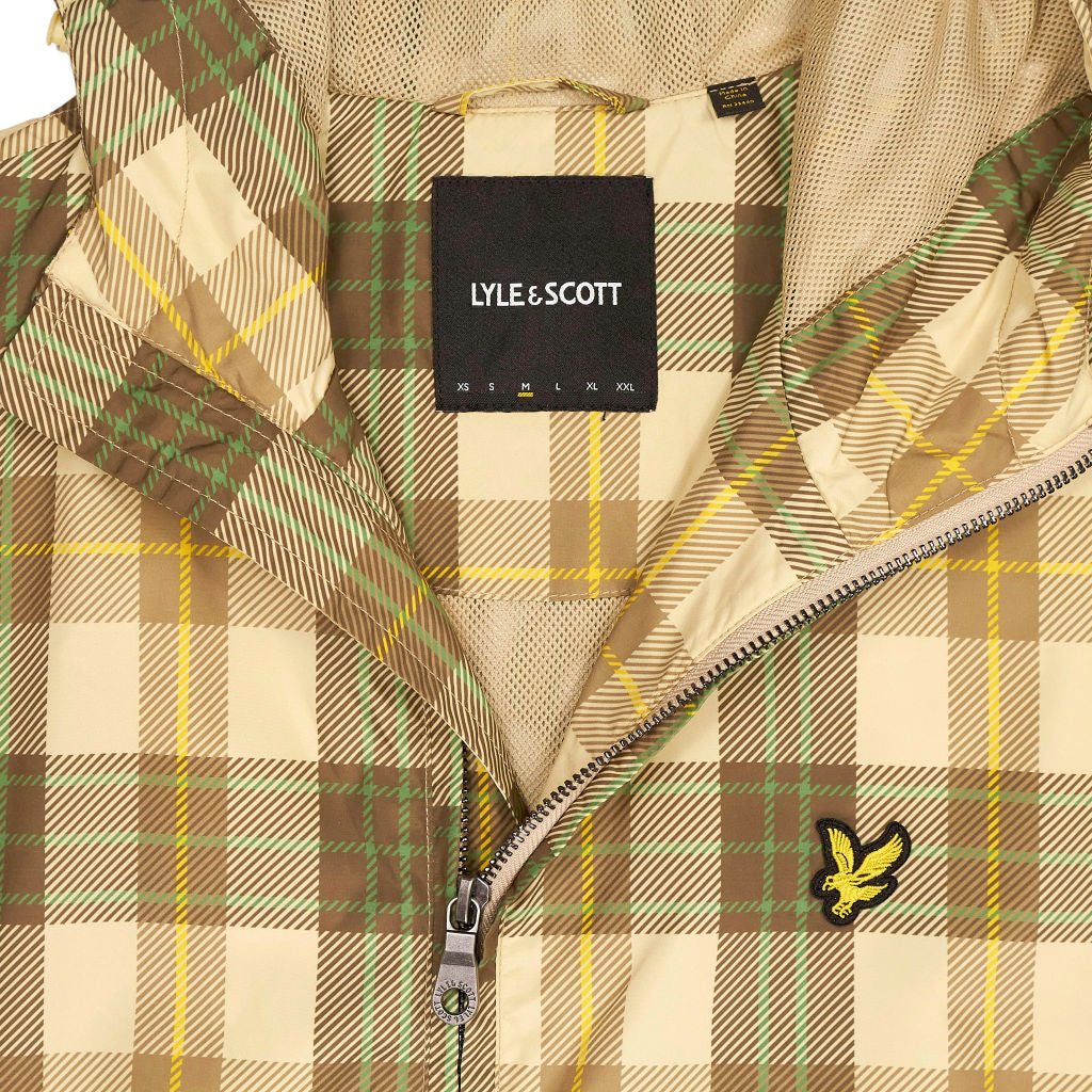 Lyle & Scott Beige Check Tartan Hooded Jacket