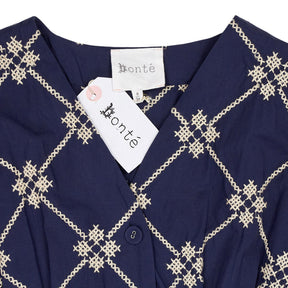 Bonte Navy Embroidered Dress