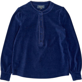 Wyse Blue Corduroy Velvet Top