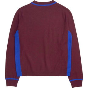 Wyse Burgundy Contrast Crew Neck Jumper