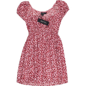 Motel Peach Red Ditsy Butterfly Galova Dress