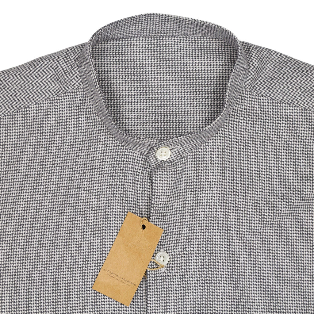 Anderson & Sheppard Grey Collarless Shirt