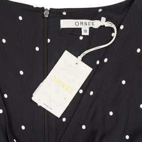 Omnes Black Polka Dot Midi Dress