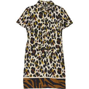 Pomodoro Black Animal Print Dress