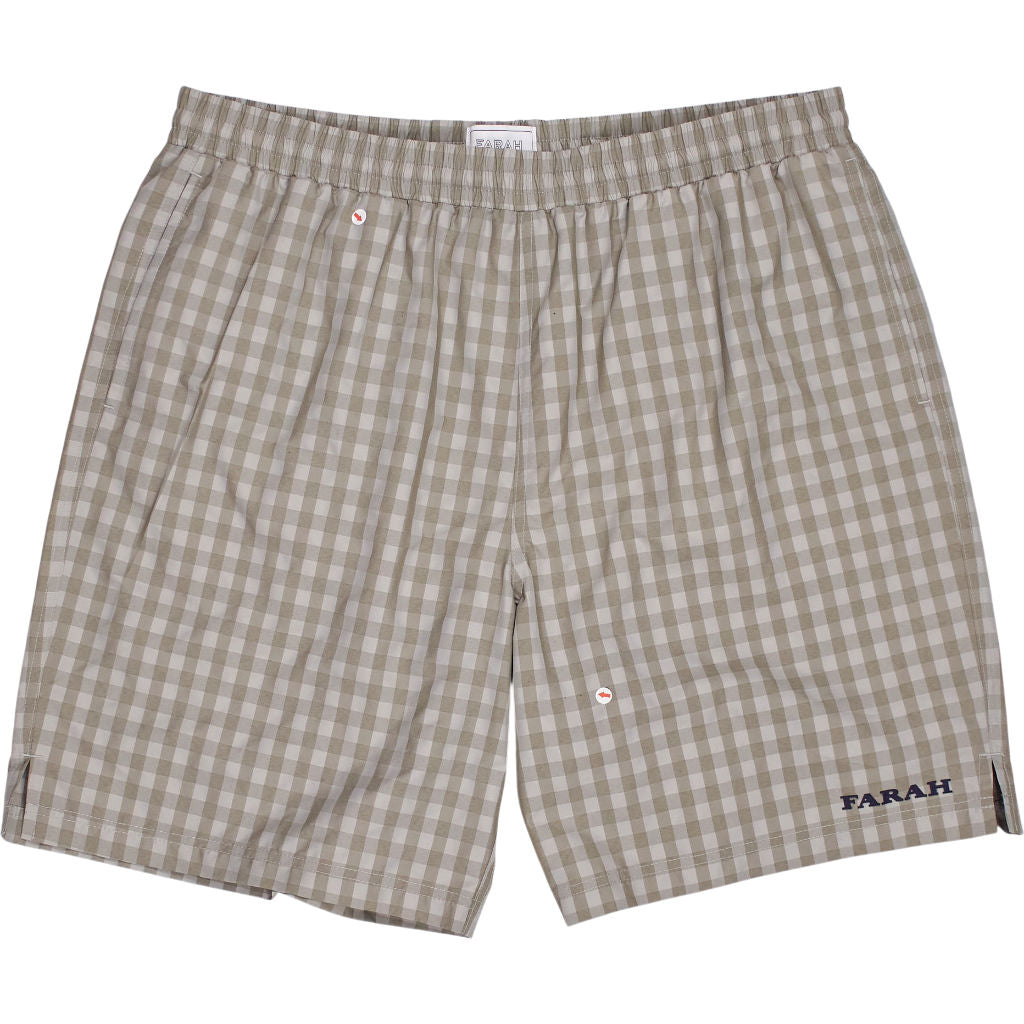 Farah Stone Grey Edgar Seersucker Shorts