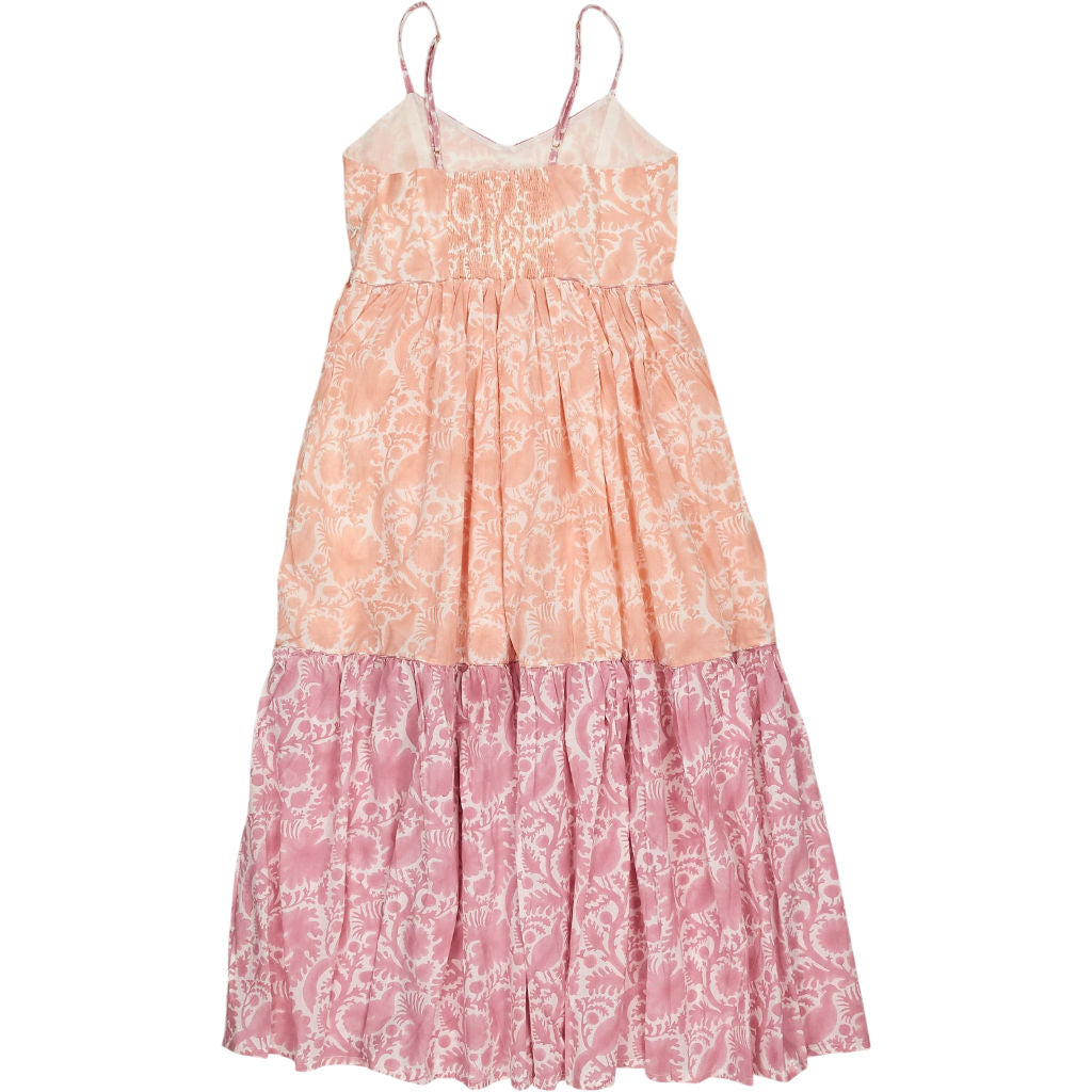 Daydress Pink Orange Printed Midi Dawn Dress