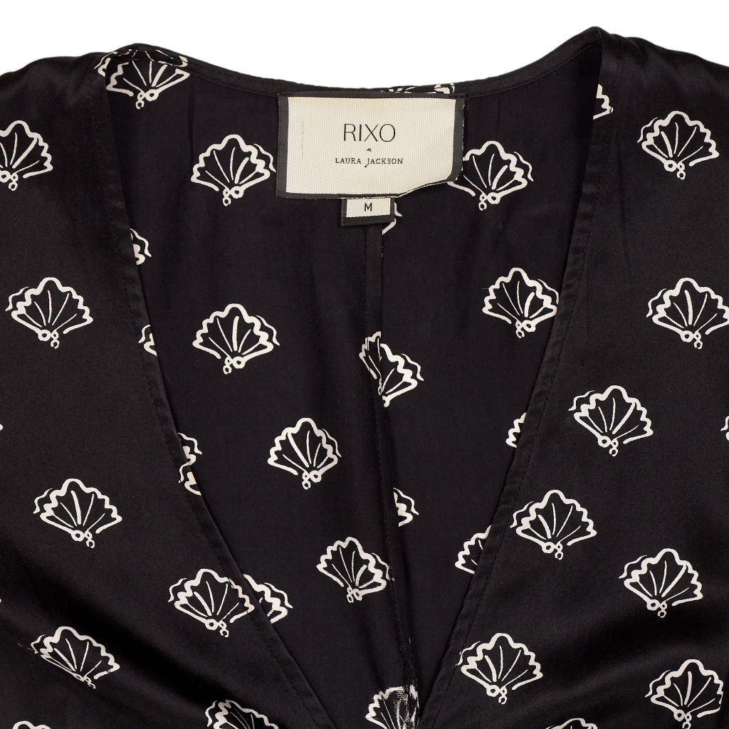 Rixo Black Floral Dress
