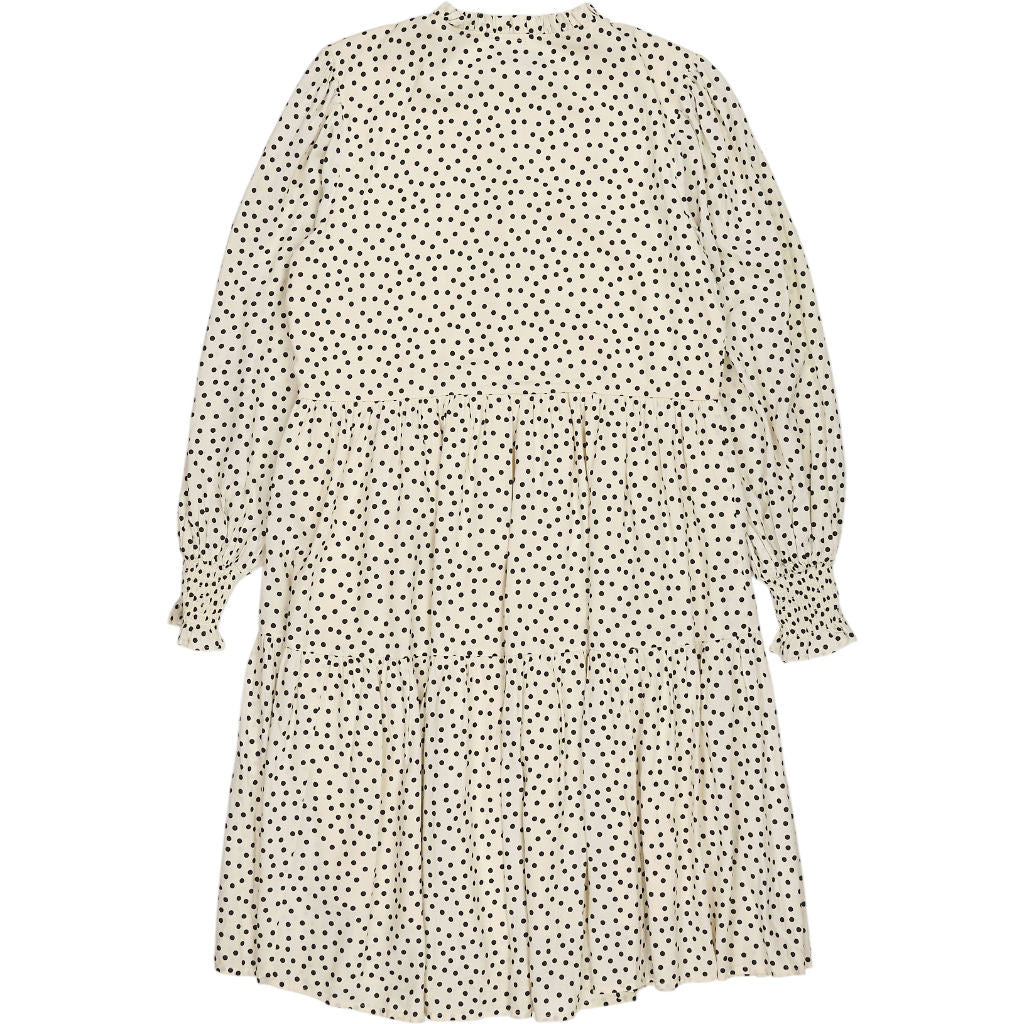 Lollys Laundry Cream Black Polka Dot Tiered Dress