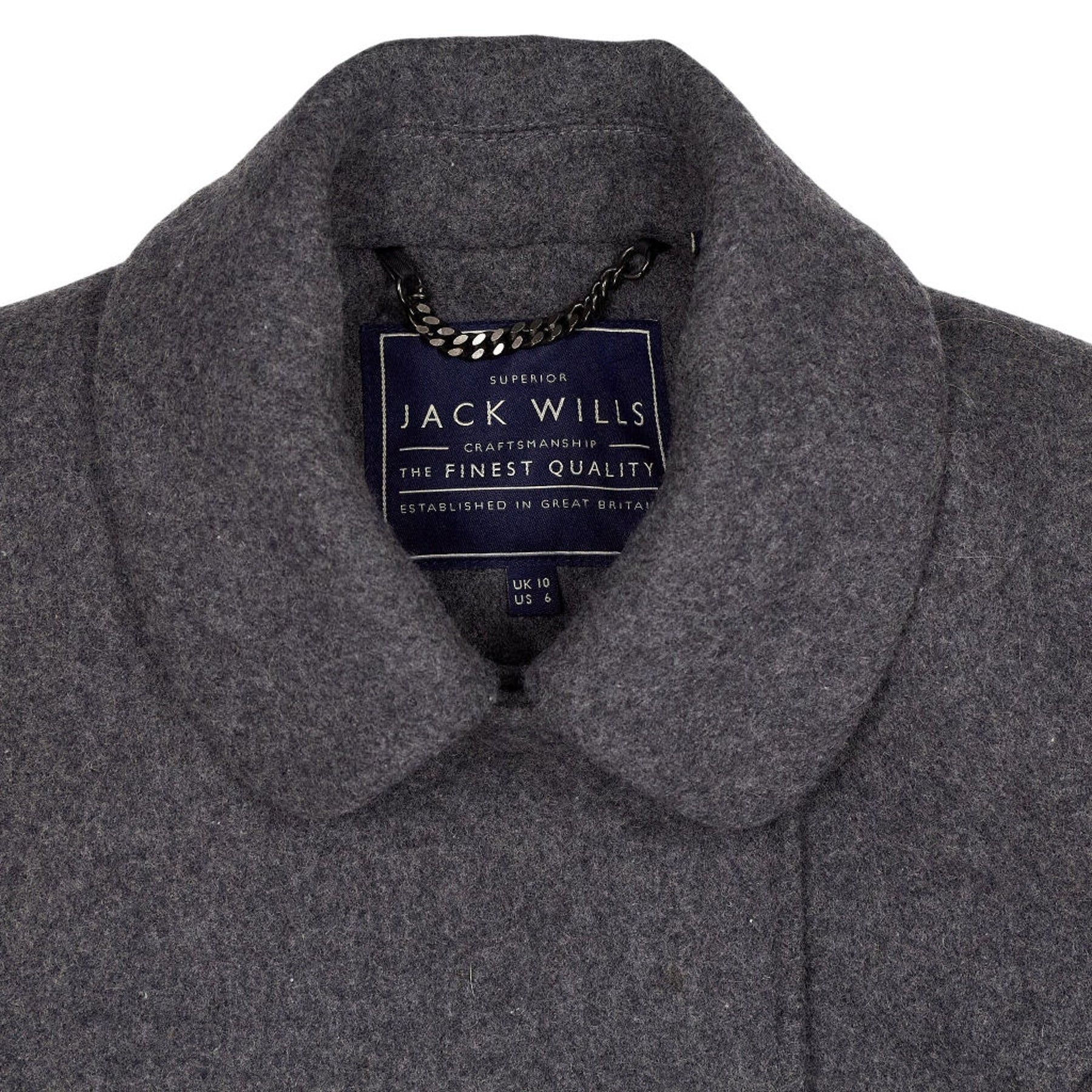 Jack Wills Grey Wool Blend Coat