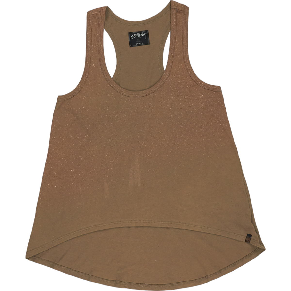 Stussy Brown Sparkly Tank Top