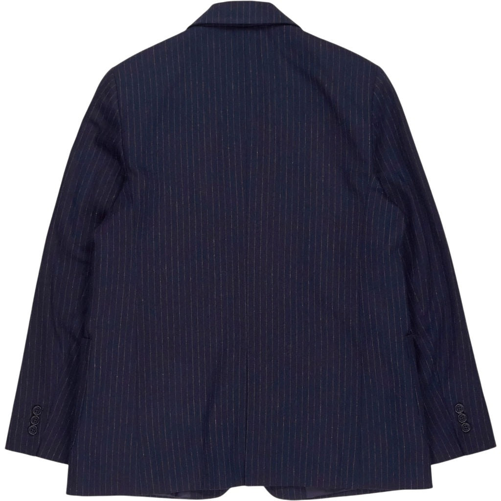 Baukjen Navy Carson Wool Blend Pinstripe Blazer Jacket
