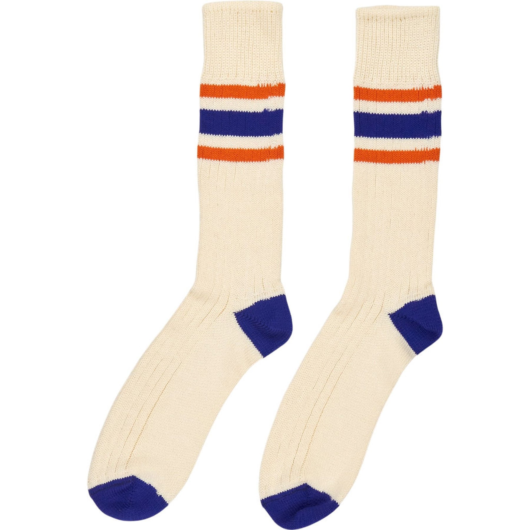 Drakes Cream Striped Socks M
