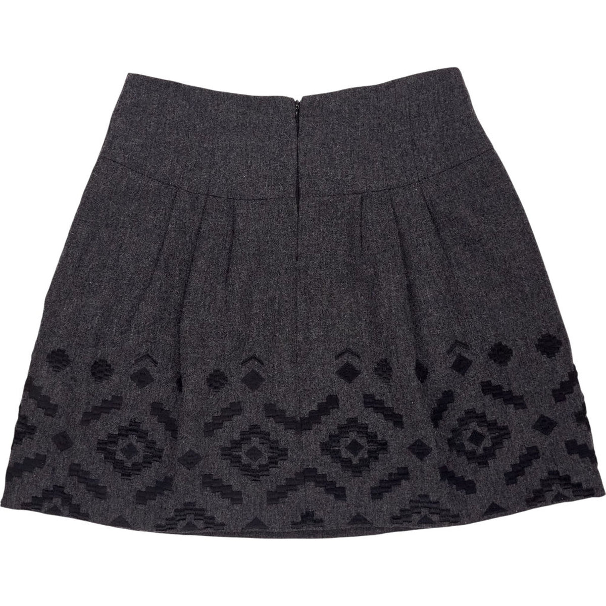 Nanette Lepore Grey Embroidered Skirt
