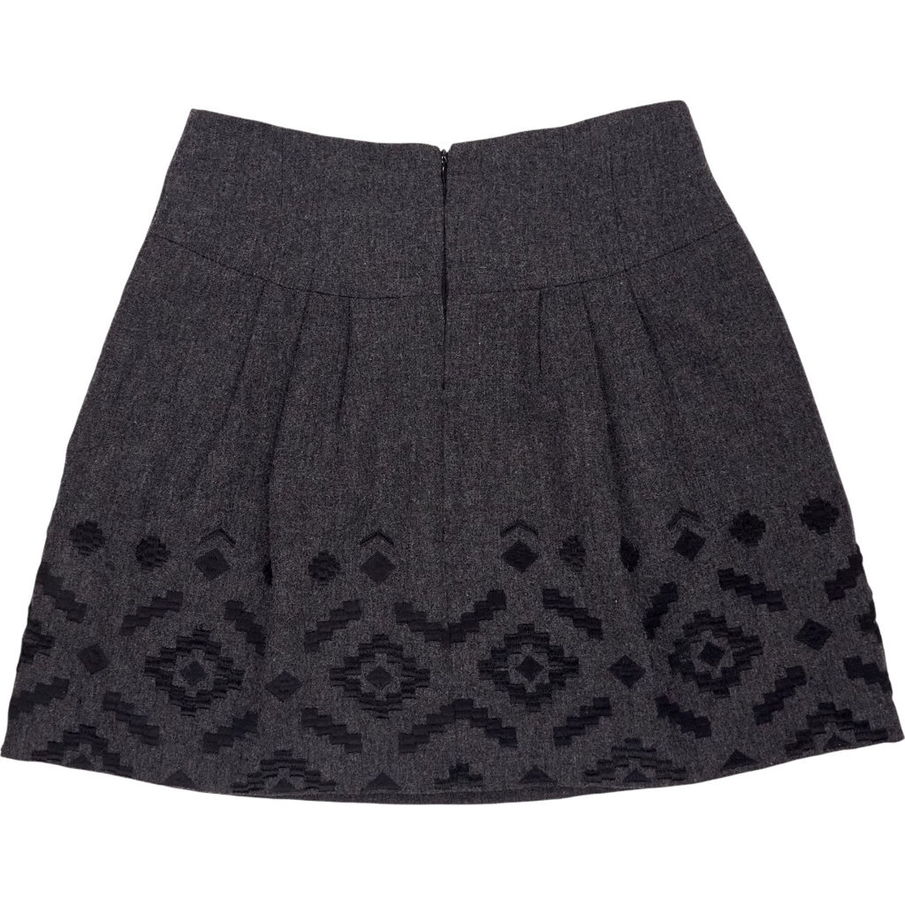 Nanette Lepore Grey Embroidered Skirt