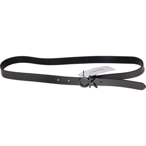 Calvin Klein Gunmetal Re-Lock Leather Belt