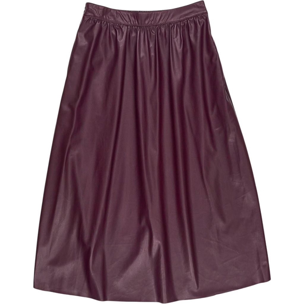 Wyse Burgundy Mollie Faux Leather Skirt