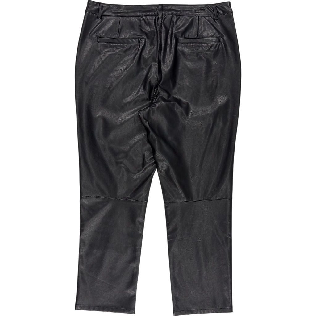 Wyse Black Faux Leather Trousers