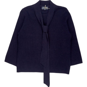 WYSE  Midnight Petra Merino Tie Neck Jumper