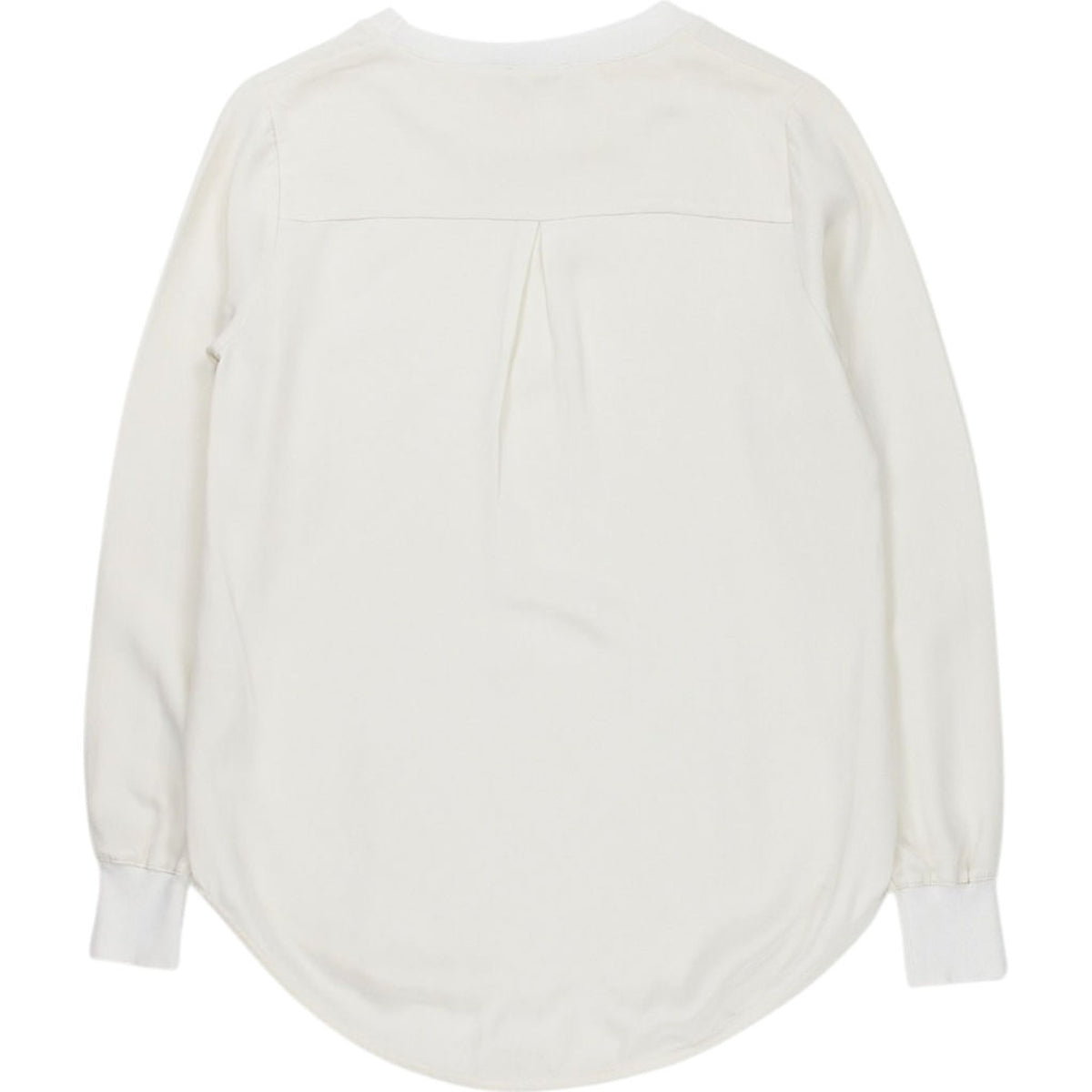 ME+EM White Silk Long Sleeve Top