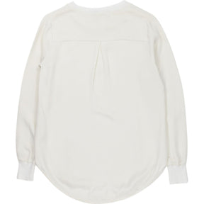 ME+EM White Silk Long Sleeve Top