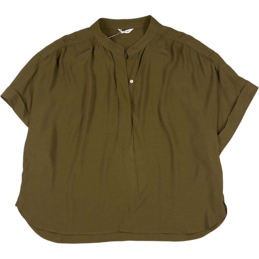 Hush Khaki Alexa Oversized Short Sleeve Blouse