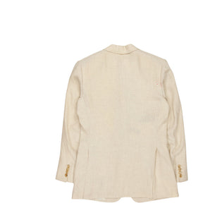 Huntsman Cream Linen Herringbone Jacket