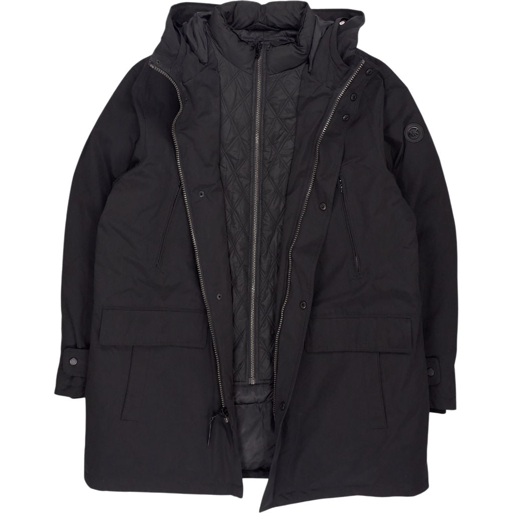 Michael Kors Black Hooded Parka Coat