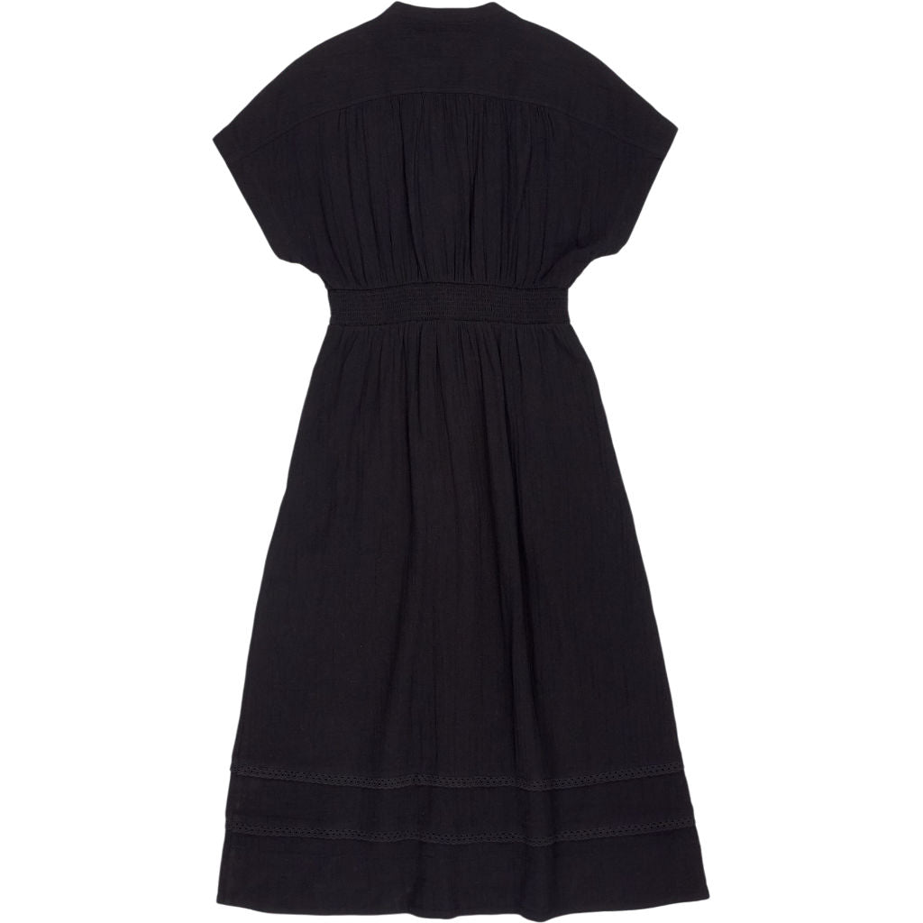 WYSE Black Button-Up Midi Dress