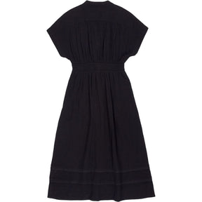 WYSE Black Button-Up Midi Dress
