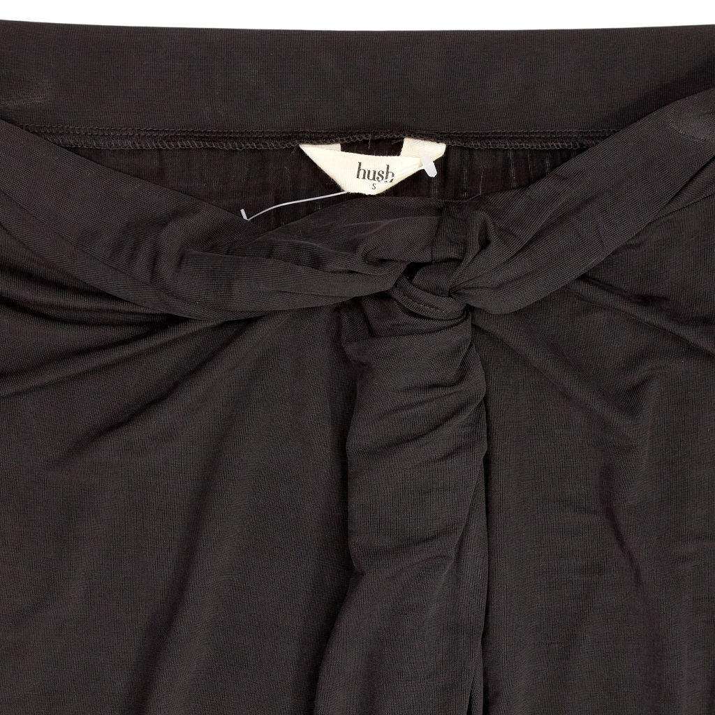 Hush Black Cupro Slinky Sarong Midi Skirt