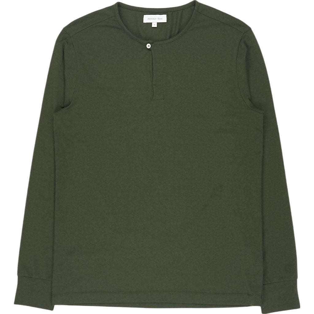 Hamilton + Hare Green Long Sleeve Henley Shirt