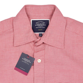 Charles Tyrwhitt Coral Linen Short Sleeve Shirt