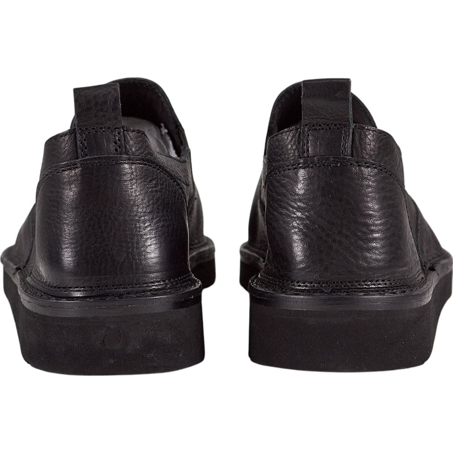 Fracap Black Leather Slip-On Shoes