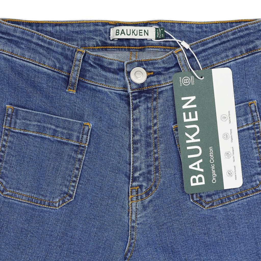 Baukjen Washed Indigo Blue Organic Cotton Lou Jeans